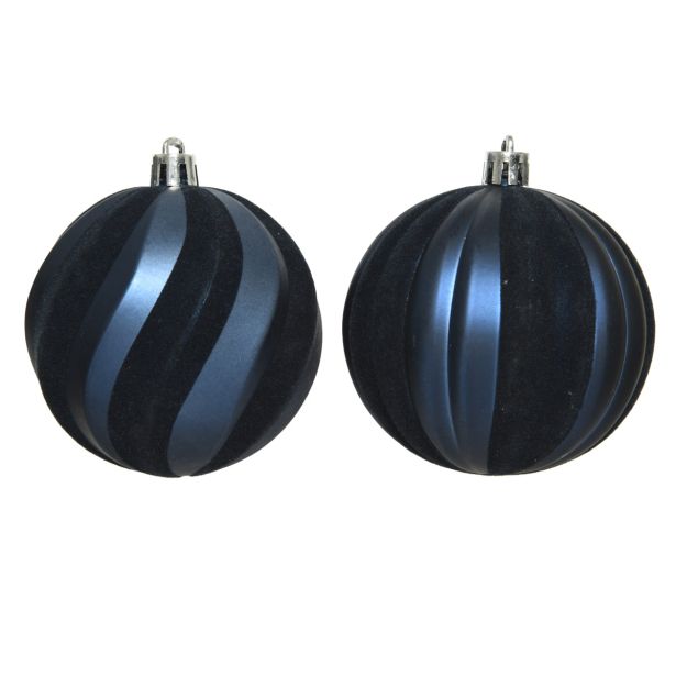 BUNKA IZ UMETNE MASE DECORIS TEMNO MODRA Z DEKORJEM FI 8 CM SORT