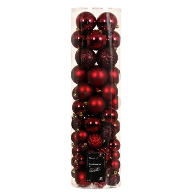 BUNKA IZ UMETNE MASE DECORIS TEMNO RDEČA V TUBI 80/1 80/1, RAZLIČNE VELIKOST