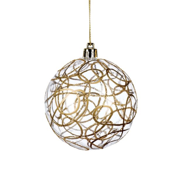 BUNKA IZ UMETNE MASE GLOSSTYLE 80 MM 6 KOS TRANSPARENT ZLATE