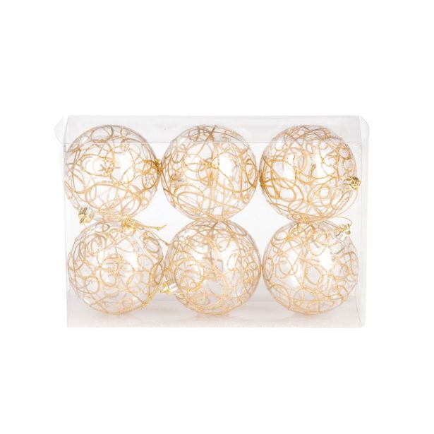 BUNKA IZ UMETNE MASE GLOSSTYLE 80 MM 6 KOS TRANSPARENT ZLATE