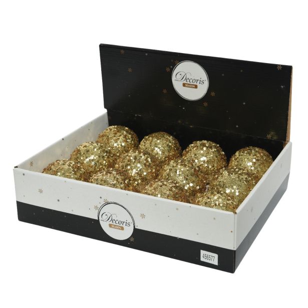 BUNKA ZA NOVOLETNO JELKO ZLATE BARVE, FI 80 MM