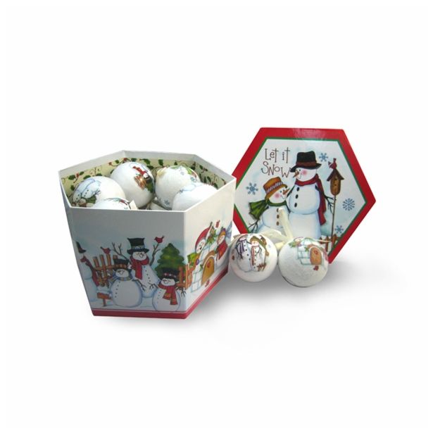 PVC BUNKA GLOSSTYLE BUNKE V ŠKATLI 14 KOS 75 MM 7 POSUTIH SNEŽAKI