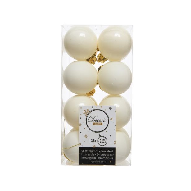 BUNKE ZA NOVOLETNO JELKO BELE BARVE, 16/1, FI 40 MM