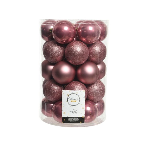 BUNKE ZA NOVOLETNO JELKO ROZA BARVE, 34/1, FI 80 MM