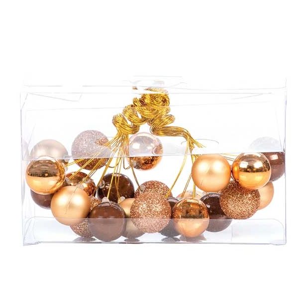 OKRASEK ZA JELKO GLOSSTYLE BUNKICE NA ŽICI 2 CM 2/1 RJAVE