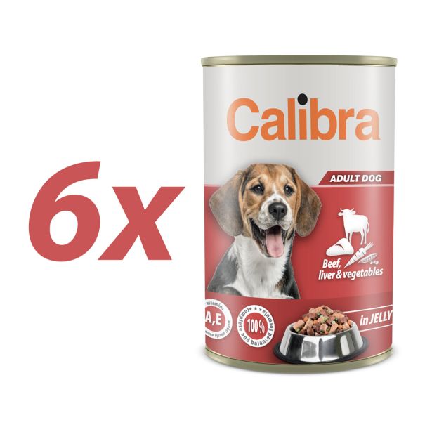 CALIBRA PREMIUM KONZERVA GOVEDINA, JETRA IN ZELENJAVA V ŽELEJU 6X1240 G