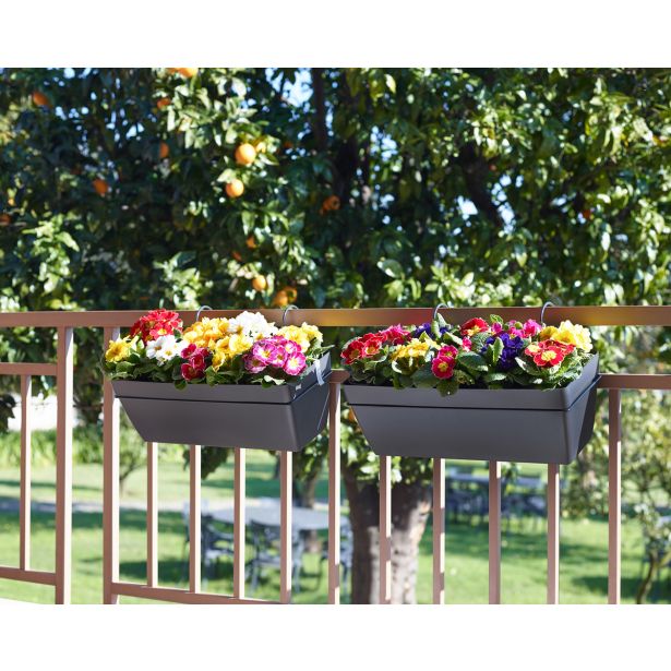 PE KORITO Z VODNO REZERVO CAPRI BALKONSKI SET ANTRACIT 50X28.5 CM