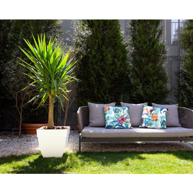 PE ZUNANJI LONEC CAPRI KVADRATEN BEL 40 CM