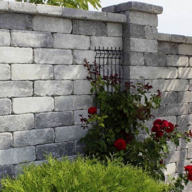 BETONSKI IZDELEK SEMMELROCK CASTELLO OGRAJA POL ZIDAK 20/20/14 CM, SIVA NIANS