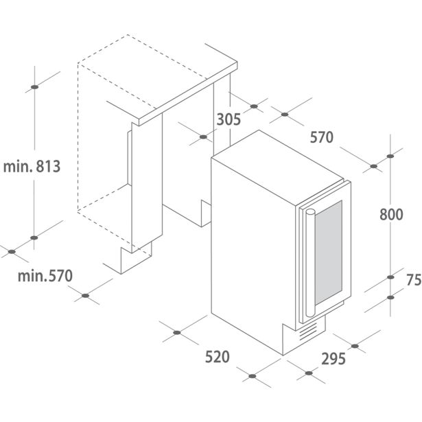 VGRADNA HLADILNA VITRINA CANDY CCVB 30