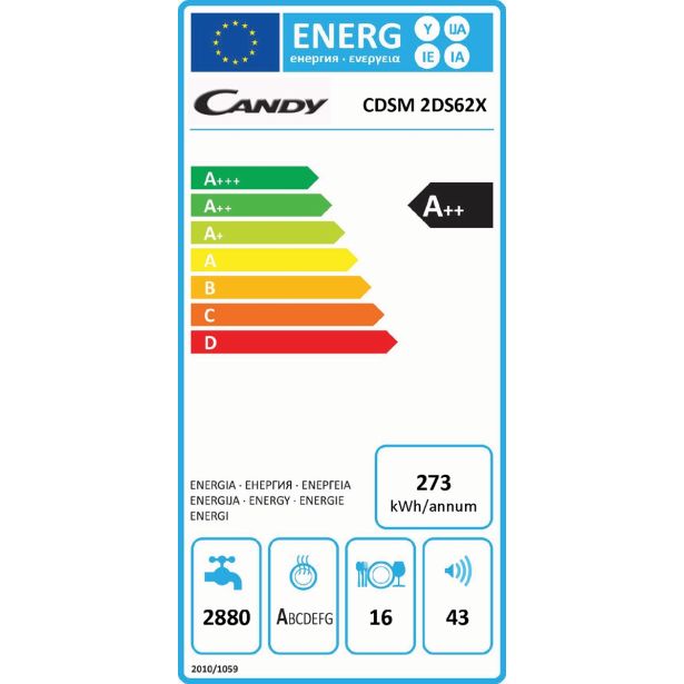 VGRADNI POMIVALNI STROJ CANDY CDSM 2DS62X VIDNA ARMATURA