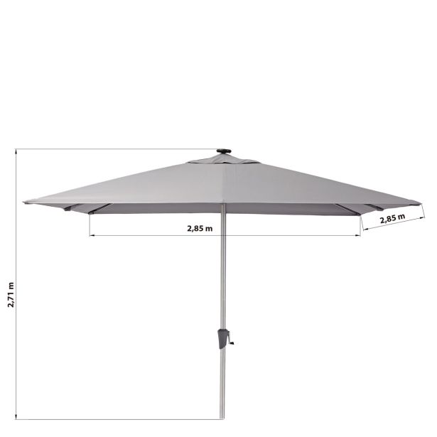 SENČNIK NATERIAL SRED. SONO II LED 290X290 RJAV, ALU, 250G