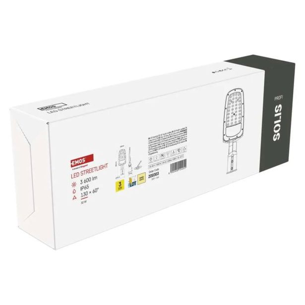 CESTNA SVETILKA EMOS LED SOLIS 30W, 3600 LM TOPLA BELA