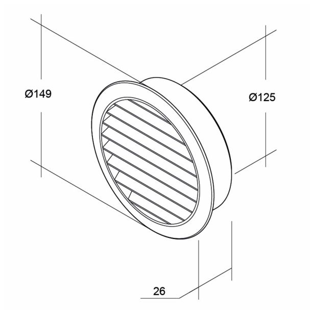 CEV ZA NAPO SICCABO ROZETA STENSKA ZUNANJA 125 MM - OKROGLA