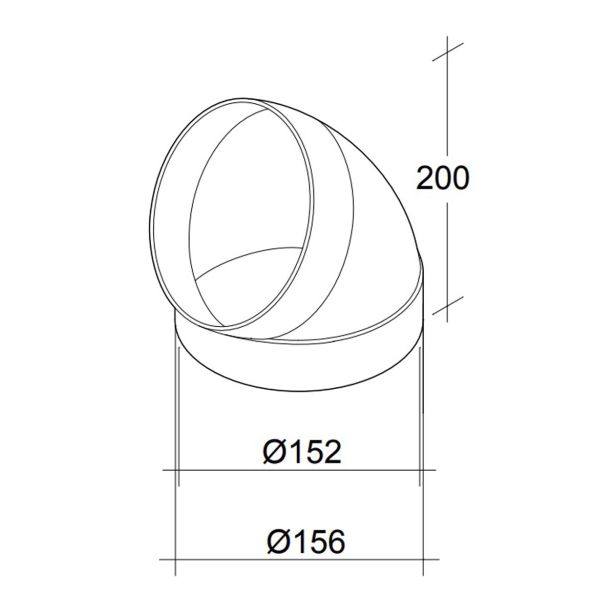 CEV ZA NAPO SICCABO KOLENO 45° ZA CEV 150 MM