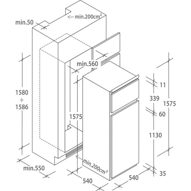 HLADILNIK IN ZAMRZOVALNIK CANDY CFBD 2650 E/1