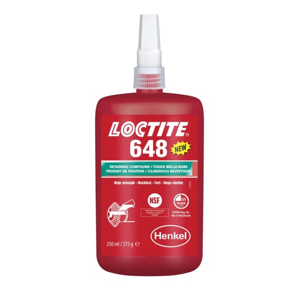 CILINDRIČNO LEPLJENJE HENKEL ACM LOCTITE 648 BO 250ML HU/RO/SI/HR 250 ML