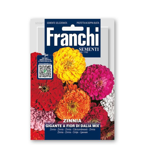 CINIJA FRANCHI SEMENTI ZINNIA A FIORI DI DALIA MULTICOLOR