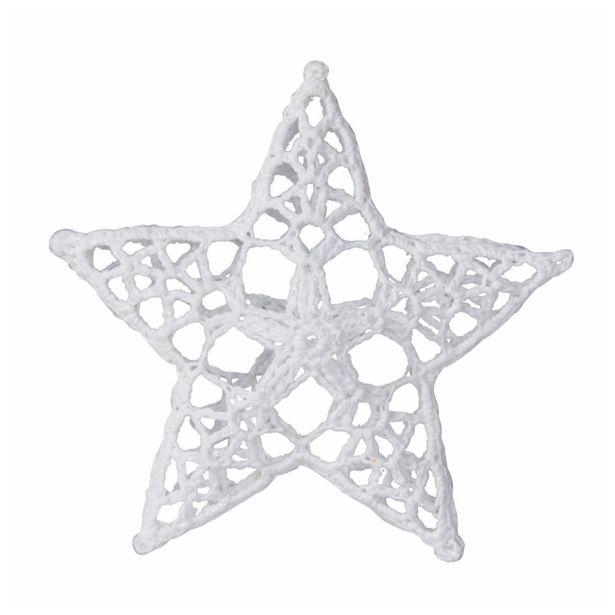 OKRASEK ZA JELKO GLOSSTYLE ČIPKA ANGEL, ZVONČEK ALI ZVEZDA SORTIRANO 10 CM