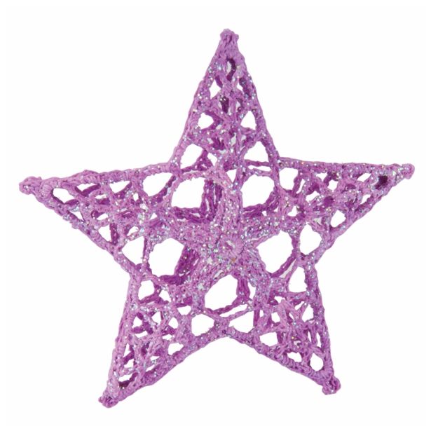 OKRASEK ZA JELKO GLOSSTYLE ČIPKA ANGEL, ZVONČEK ALI ZVEZDA SORTIRANO 10 CM