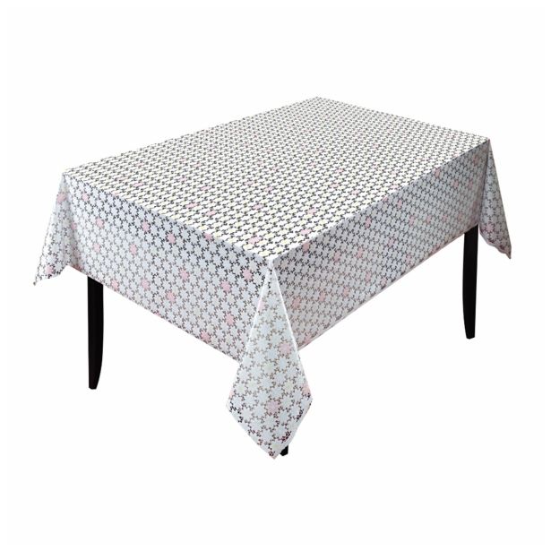 PRT NA ROLI NESE ČIPKA BELO MODRE ROŽICE ŠIRINE 132 CM