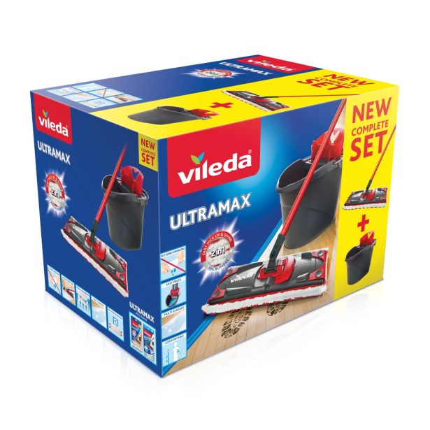 PRIPOMOČEK ZA ČIŠČ. TAL VILEDA ULTRAMAX KOMPLET Z DRŽALOM+VEDRO Z OŽEMAL.