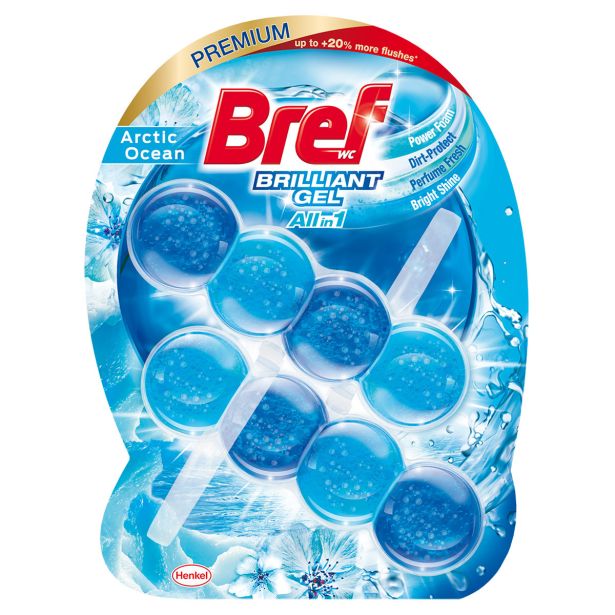 ČISTILO ZA WC, KOPALNICO HENKEL LCH BREF BRILLIANT GEL ARCTIC OCEAN, 2X42 G