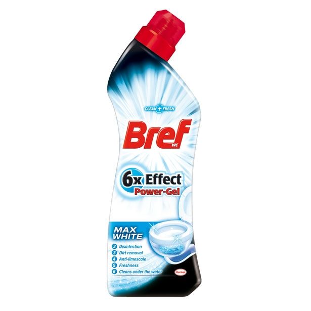 ČISTILO ZA WC, KOPALNICO HENKEL BREF 6XEFFECT POWER GEL MAX WHITE 750ML