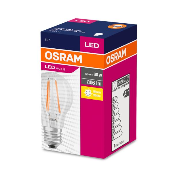 LED ŽARNICA E27 OSRAM CLA60 7W/827 230V FILAMENT
