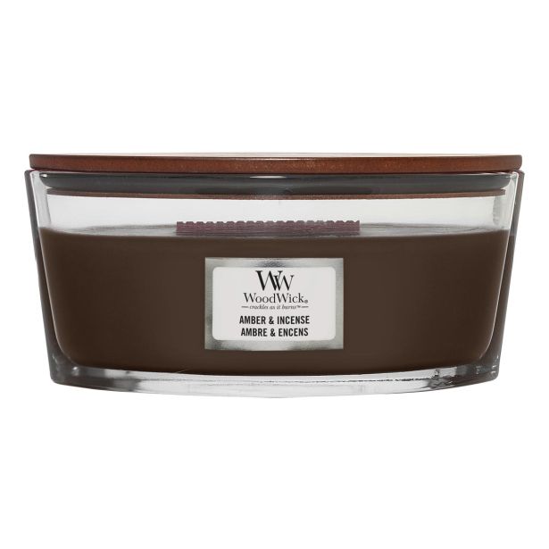 SVEČA V KOZARCU WOODWICK CLASSIC ELIPSE AMBER & INCENSE