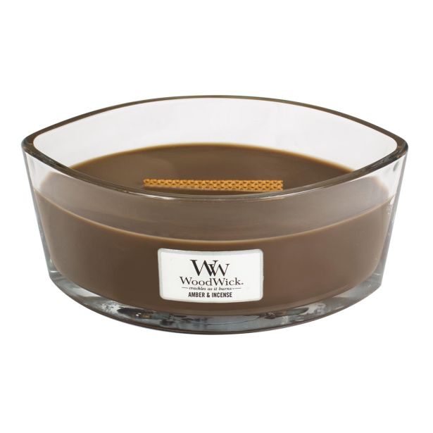 SVEČA V KOZARCU WOODWICK CLASSIC ELIPSE AMBER & INCENSE