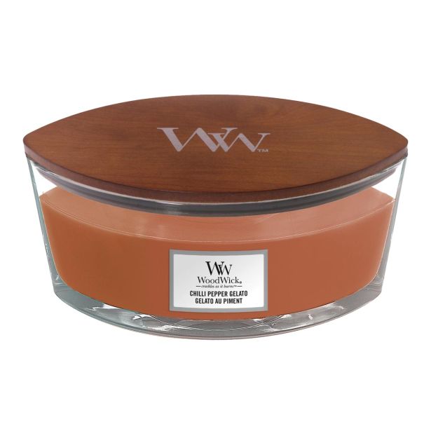 SVEČA V KOZARCU WOODWICK CLASSIC ELIPSE CHILLI PEPPER GELATO