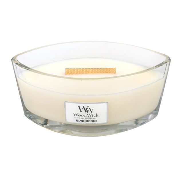 SVEČA V KOZARCU WOODWICK CLASSIC ELIPSE ISLAND COCONUT