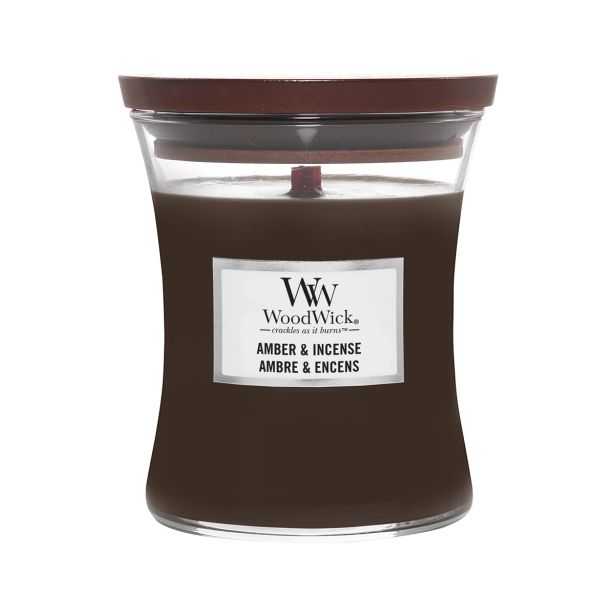 SVEČA V KOZARCU WOODWICK CLASSIC MEDIUM AMBER & INCENSE