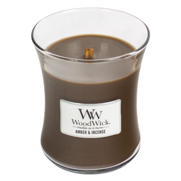 SVEČA V KOZARCU WOODWICK CLASSIC MEDIUM AMBER & INCENSE