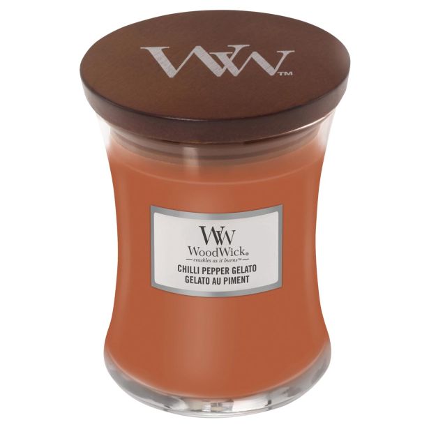 SVEČA V KOZARCU WOODWICK CLASSIC MEDIUM CHILLI PEPPER GELATO