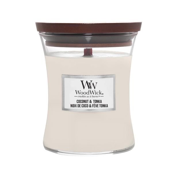 SVEČA V KOZARCU WOODWICK CLASSIC MEDIUM COCONUT & TONKA