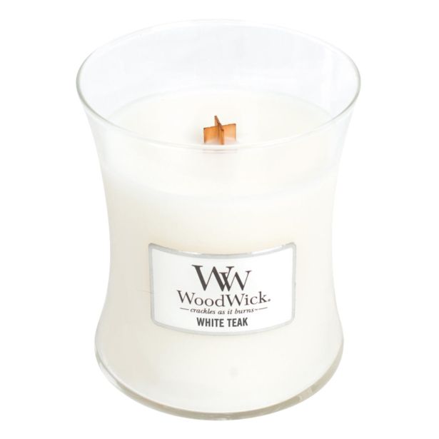 DIŠEČA SVEČA WOODWICK CLASSIC MEDIUM WHITE TEAK