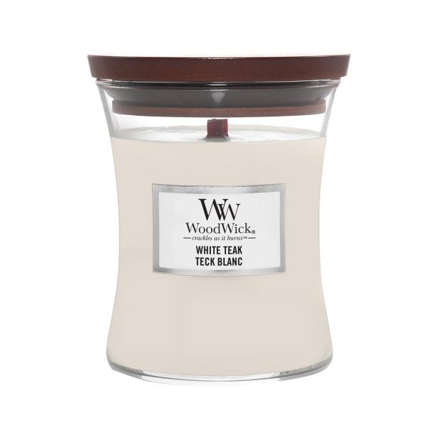 DIŠEČA SVEČA WOODWICK CLASSIC MEDIUM WHITE TEAK