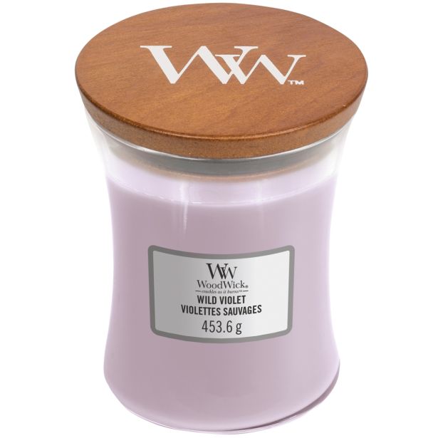 SVEČA V KOZARCU WOODWICK CLASSIC MEDIUM WILD VIOLET