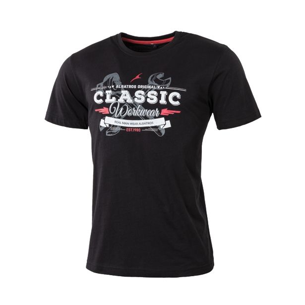MAJICA ALBATROS CLASSIC T-SHIRT ŠT. XXXL ČRNA S POTISKOM