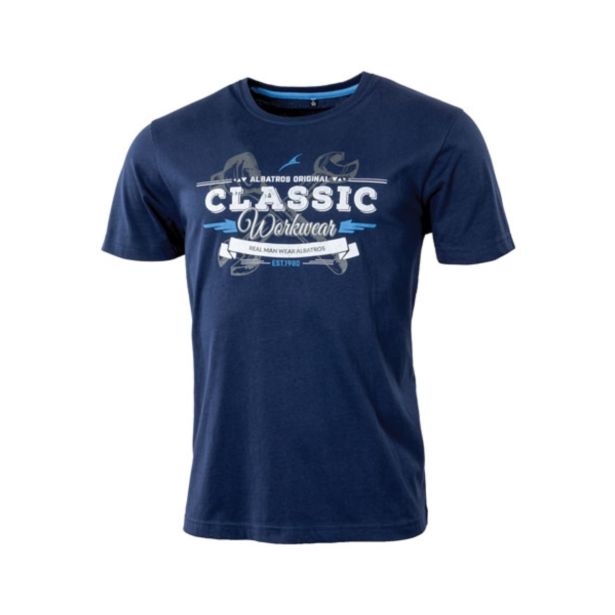 MAJICA ALBATROS CLASSIC T-SHIRT ŠT. XXXL MODRA S POTISKOM