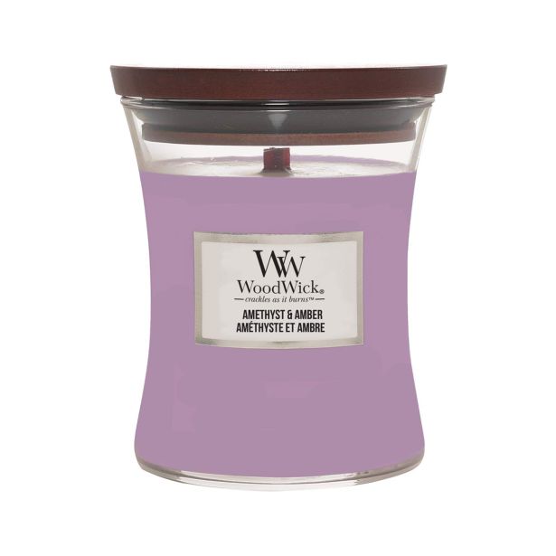 SVEČA V KOZARCU WOODWICK CLASSIC WW MEDIUM AMETHYST & AMBER
