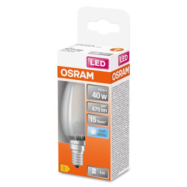 LED ŽARNICA E14 OSRAM CLB40 4W/840, MAT STAR, RETROFIT