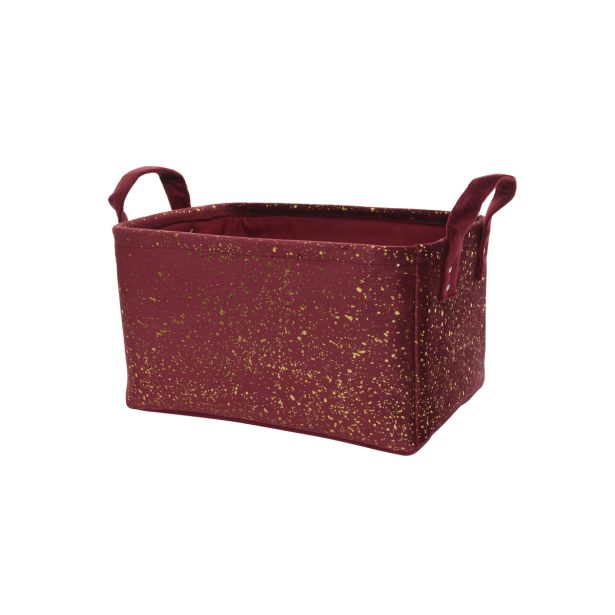 OKRASNA PRAVOKOTNA KOŠARA IZ POLIESTRA Z ZLATIM VZORCEM