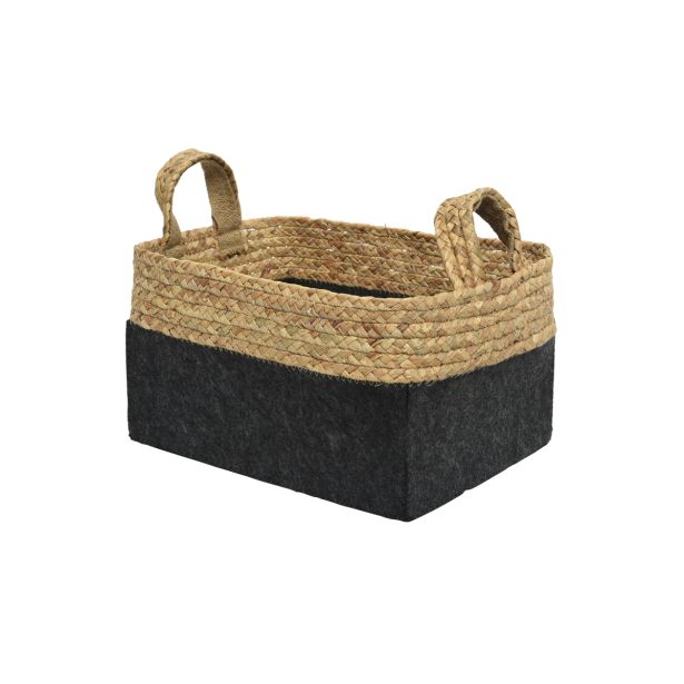 PRAVOKOTNA OKRASNA KOŠARA IZ NARAVNIH MATERIALOV.