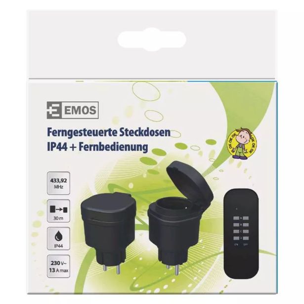 POSEBNA VTIČNICA EMOS DALJINSKO VODENA VTIČNICA IP44 (2X VAR.VTIČ.+DAL.)
