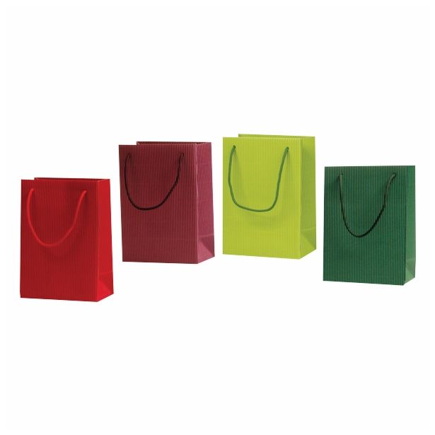 DARILNA VREČKA IZ E VALOVITE LEPENKE A 5 BARVNA 160X100X230 MM