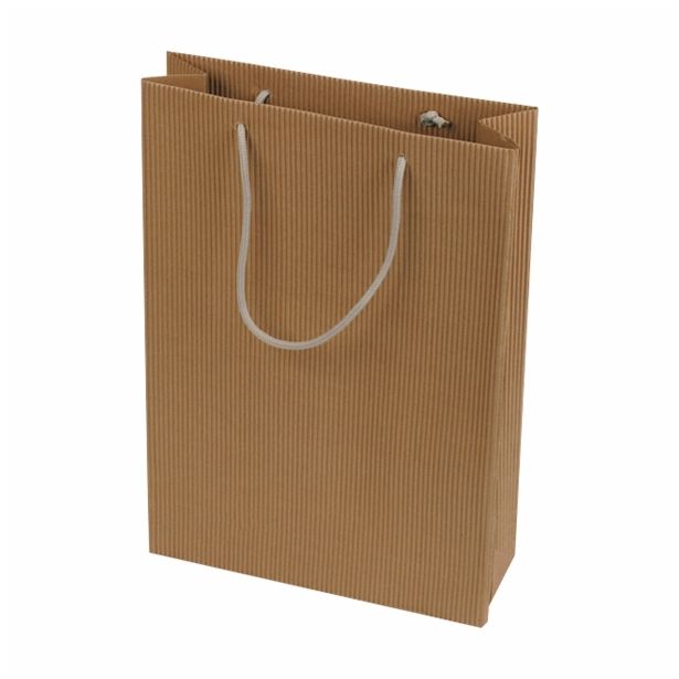 DARILNA VREČKA IZ E VALOVITE LEPENKE A4 NATUR 250X85X375 MM