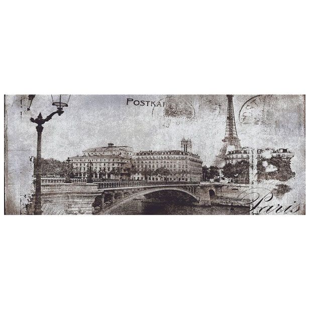 STENSKA PLOŠČICA CERAMICA KONSKIE POSTCARD GREY 1 INSERTO 20X50 DEKOR, TREVISO